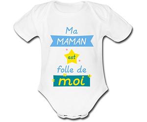 YONACREA - Body Bébé Manches Courtes - Ma Maman est folle de moi - 6 mois