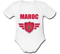YONACREA - Body Bébé Manches Courtes - MAROC - COUPE DU MONDE DE FOOTBALL 2018 - Prénom personnalisé - Personnalisable en ligne - 3 mois