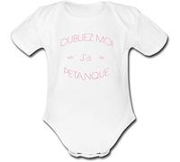 YONACREA - Body Bébé Manches Courtes - Oubliez moi j'ai PETANQUE - 3 mois - ROSE