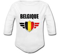 YONACREA - Body Bébé Manches Longues - BELGIQUE - COUPE DU MONDE DE FOOTBALL 2018-3 mois