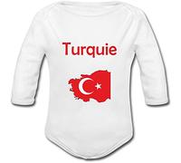 YONACREA - Body Bébé Manches Longues - Carte Turquie avec son Drapeau