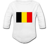 YONACREA - Body Bébé Manches Longues - Drapeau Belgique - 3 Mois