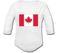 YONACREA - Body Bébé Manches Longues - Drapeau Canada - 6 Mois