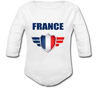 YONACREA - Body Bébé Manches Longues - FRANCE - COUPE DU MONDE DE FOOTBALL 2018-18 mois
