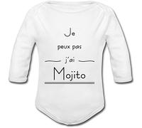 YONACREA - Body Bébé Manches Longues - Je peux pas j'ai Mojito - 6 mois
