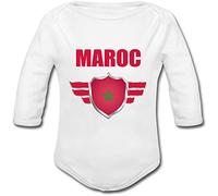 YONACREA - Body Bébé Manches Longues - MAROC - COUPE DU MONDE DE FOOTBALL 2018 - Prénom personnalisé - Personnalisable en ligne - 18 mois