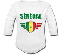 YONACREA - Body Bébé Manches Longues - SÉNÉGAL - COUPE DU MONDE DE FOOTBALL 2018 - Prénom personnalisé - Personnalisable en ligne - 18 mois