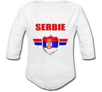 YONACREA - Body Bébé Manches Longues - SERBIE - COUPE DU MONDE DE FOOTBALL 2018-6 mois