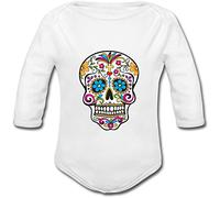 YONACREA - Body Bébé Manches Longues - Tête de mort Mexicaine
