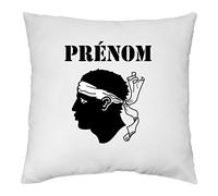 YONACREA - Coussin 40x40cm - Corse - Personnalisable avec Le prénom de Votre Choix (avec Garnissage)