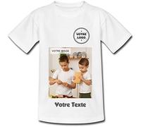 YONACREA - Créez Votre T-Shirt Personnalisé avec Texte ou Photo - Plusieurs possibilités de Personnalisation - Blanc - Taille XXL