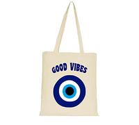 YONACREA - Sac Bandoulière - Tote Bag - Coton Biologique - Talisman contre le Mauvais Œil - Good Vibes