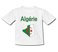YONACREA - T-Shirt Bébé - Carte Algérie avec Son Drapeau - 3 Mois