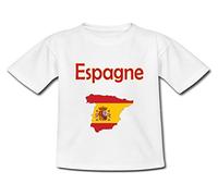 YONACREA - T-Shirt Bébé - Carte Espagne avec Son Drapeau - 6 Mois