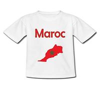 YONACREA - T-Shirt Bébé - Carte Maroc avec Son Drapeau - 3 Mois