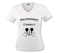 YONACREA - T-Shirt Col V Adulte - Politiquement Correct - Humour - M