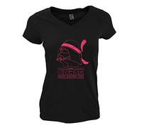 YONACREA T-Shirt Femme Col V Noir Que la Corse Soit avec toi - S - Rose