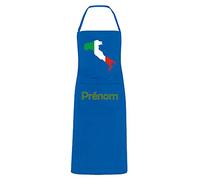 YONACREA - Tablier de Cuisine PERSONNALISABLE - Carte de l'Italie au couleur du drapeau - BLEU