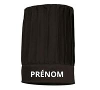 YONACREA Toque de Chef Adulte noire personnalisable avec votre Prénom, Texte ou Logo - Style professionnel Cuisine Restauration Hôtellerie Cuisinier Cuisinière Bistro gastronomie
