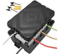 Yonality Boîte de câble étanche, Protection Prise Electrique Exterieure Etanche IP54, avec 7 trous, boîte électrique résistante aux intempéries, pour protéger les prises extérieures et interrupteurs