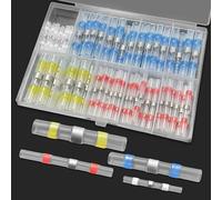 Yonality Connecteurs thermorétractables, 100 Pièces joint de soudure connecteur de fil isolés, 26-10 AWG Cosse Thermorétractables, 4 Tailles Thermorétractables Souder Bout à Bout pour Automobiles Moto