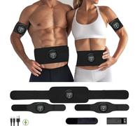 Yonars Electrostimulateur Musculaire, EMS Ceinture Abdominale Electrostimulation Appareil Abdominal, 6 Modes, 18 Niveaux d'intensité, avec Chauffage à 3 étages avec télécommande