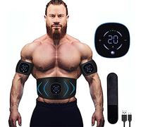 Yonars Electrostimulateur Musculaire, EMS Ceinture Abdominale Electrostimulation Appareil Abdominal ABS Stimulateur Musculaire Abdominal/Bras/Jambes Ajout de Ceinture d'extension