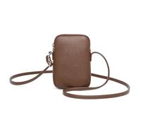 YONBEN Petit sac à main à bandoulière Fermeture éclair Sac de téléphone portable Mini sac à main à bandoulière Portefeuille de téléphone intelligent avec carte de crédit Solts (Pu/Marron Caramel)