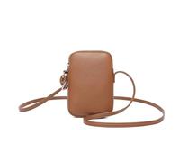 YONBEN Petit sac à main à bandoulière Fermeture éclair Sac de téléphone portable Mini sac à main à bandoulière Portefeuille de téléphone intelligent avec carte de crédit Solts (Pu/Marron Selle)