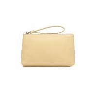 YONBEN Pochette de maquillage en polyuréthane étanche avec poche zippée pour cartes de crédit, Jaune amande, Simple et facile