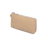 YONBEN Sac à main simple et pratique en cuir synthétique pour maquillage - Petit sac de rangement exquis, Polyuréthane/sable, Simple et facile