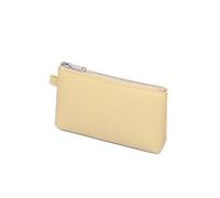 YONBEN Sac à main simple et pratique en cuir synthétique pour maquillage - Petit sac de rangement exquis, PU/jaune amande, Simple et facile