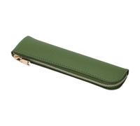 YONBEN Trousse à crayons en cuir synthétique, jolie pochette fine, simple et élégante (vert, cuir synthétique)