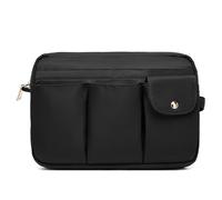 YONBEN Trousse de maquillage de grande capacité avec plusieurs compartiments pour une organisation et un nettoyage faciles, Noir/nylon