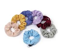 Yonchic Lot de 7 chouchous à cheveux avec poche zippée pour femmes et filles, compartiments secrets cachés, support de queue de cheval pour clés, argent, élastiques à cheveux (multicolore)