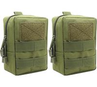 YONCONO Lot de 2 Pochette Tactique Molle Compacte Utilitaire EDC Sacoche Portable Petit Sac à Dos Militaire pour Plein Air, Camping, Chasse, Randonnée (Vert Armé)