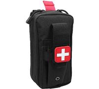 YONCONO Pochette Tactique Molle, Sac de Médecine pour Premiers Secours en Plein Air, Support de Garrot avec Patch, Sac Ceinture Survie d'urgence Militaire pour la Chasse Randonnée (Noir)