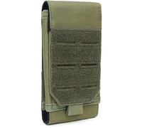 YONCONO Pochette Tactique pour Téléphone, Étui Universel Étanche Molle pour Smartphone Portable, Mini Sac Ceinture Militaire pour Grand Écran de 4 à 6,7" (Vert Armée)