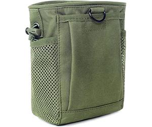 YONCONO Sac à Benne Tactique Molle avec Cordon de Serrage pour Magazine, Sac Tactique Ceinture Pochette Militaire Réglable, étui de Récupération de Munitions (Vert Armé)