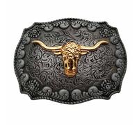 YONE Golden Long Horn Bull Western Belt Buckle Boucle de ceinture