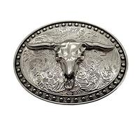 YONE Silver Longhorn Texas Bull Belt Buckle Cowboy Western Buckles Boucle de ceinture
