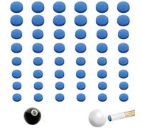 YoneJave Lot de 48 Pointes de Queue de Billard, Bleu 9/10/12/13 mm Embouts de Rechange pour Queues de Pool, en Similicuir à Installer avec Accessoires de Billard pour Pool et Snooker