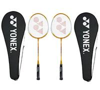 Yonex GR 303 Combo Lot de 2 raquettes de badminton avec housse complète Jaune