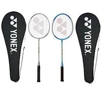 Yonex GR 303 Combo Lot de 2 raquettes de badminton avec housse intégrale Argenté/bleu