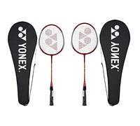 Yonex gr 303 Raquette de badminton 2018 Professional débutant Practise Raquette avec visage Coque Manche en acier - Lot de 2, Mixte, Rouge, Pack of 2