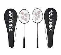 Yonex gr 303 Raquette de badminton 2018 Professional débutant Practise Raquette avec visage Coque Manche en acier - Lot de 2, Mixte, noir, Pack of 2
