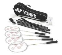 set de badminton 4 joueurs acier/nylon noir 15 pièces