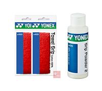 Yonex Lot de 2 grips-éponges avec talc, Red