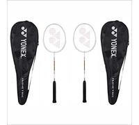 YONEX Lot de 2 raquettes de badminton en aluminium Gr 303I fabriquées en Inde avec couverture complète (blanc/blanc)