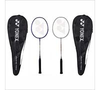 YONEX Lot de 2 raquettes de badminton en aluminium Gr 303I, fabriquées en Inde, avec couverture intégrale, bleu foncé/bleu foncé